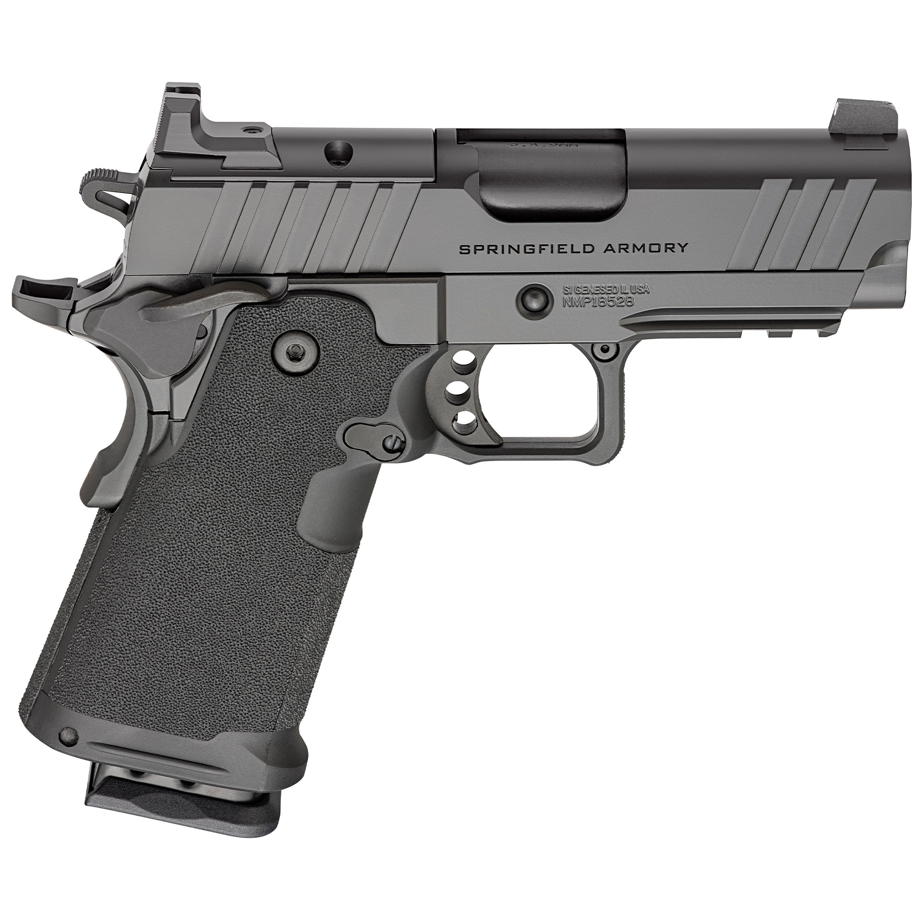 Springfield 1911 DS Prodigy AOS Handgun 9mm Luger 18rd Magazines(2) 3.5" Barrel U-Notch w/Night Sight Optic Ready