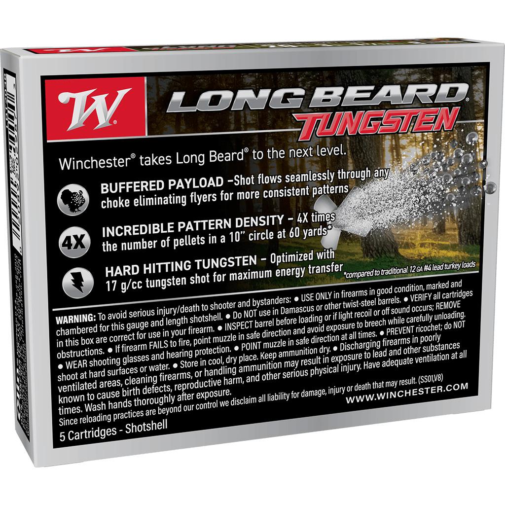 Winchester Long Beard Tungsten Shotshell 20ga 3" 1-9/16oz 1100 fps #8 5/ct