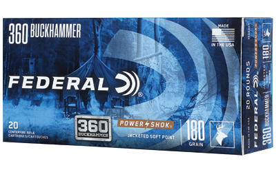 Federal Power-Shok Rifle Ammunition .360 Buckhammer 180gr JSP 2374 fps 20/ct