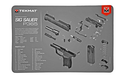 Gsm TekMat 11x17 Gun Cleaning Mat- Sig Sauer P365