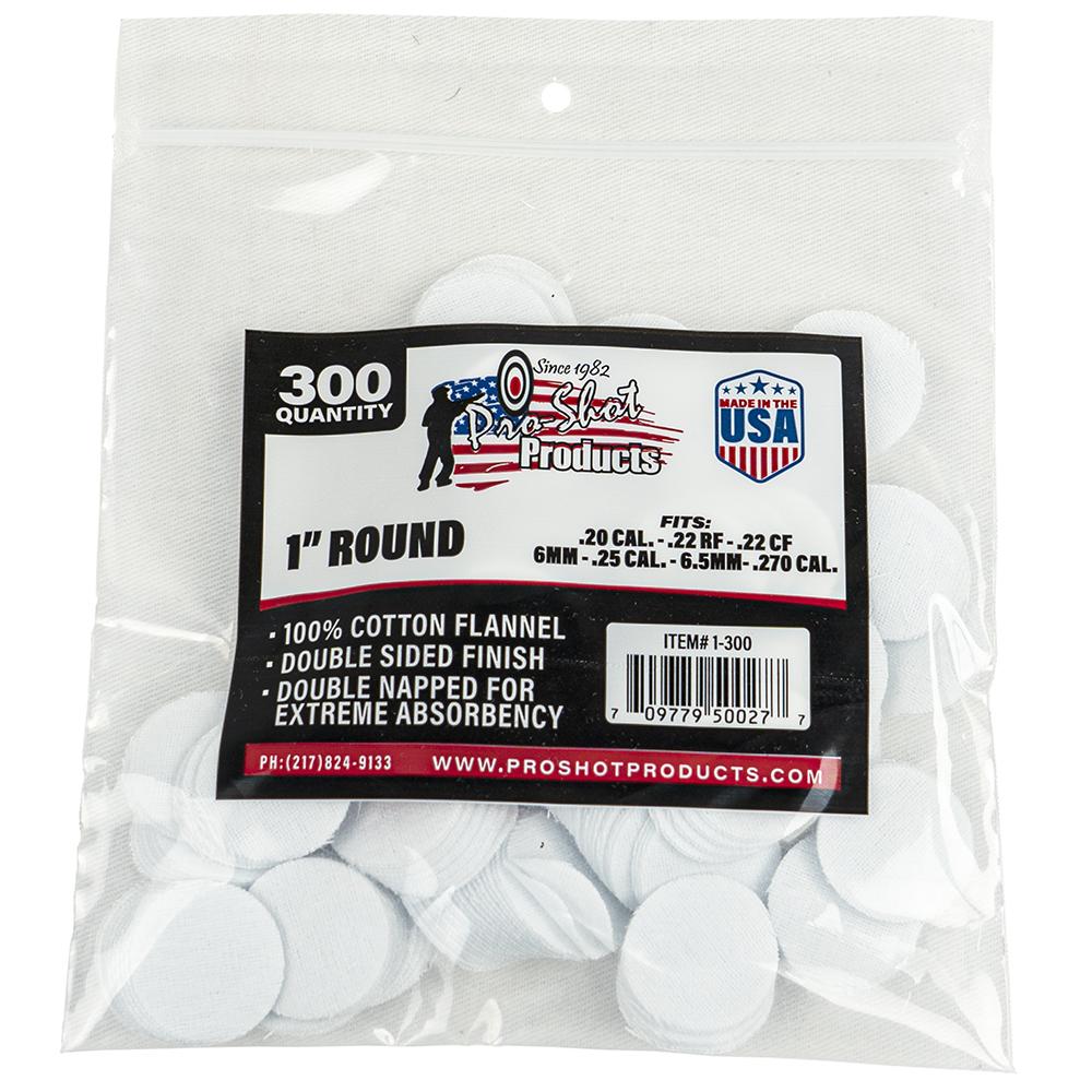 PRO-SHOT PATCH .22-.270CAL 1" 300CT