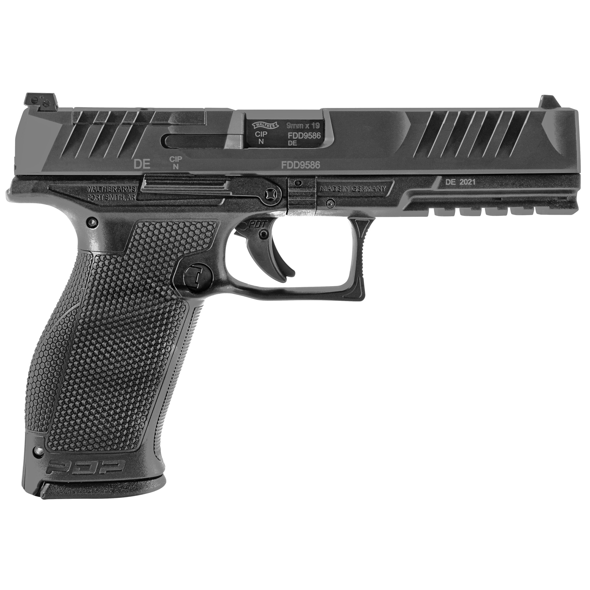 Walther PDP Full Size Handgun 9mm Luger 10rd Magazines (2) 5" Barrel Black Optic Ready