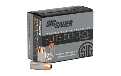 Sig Sauer Elite Performance Pistol Ammunition .40 S&W 165 gr Elite V-Crown JHP 1090 fps 20/ct