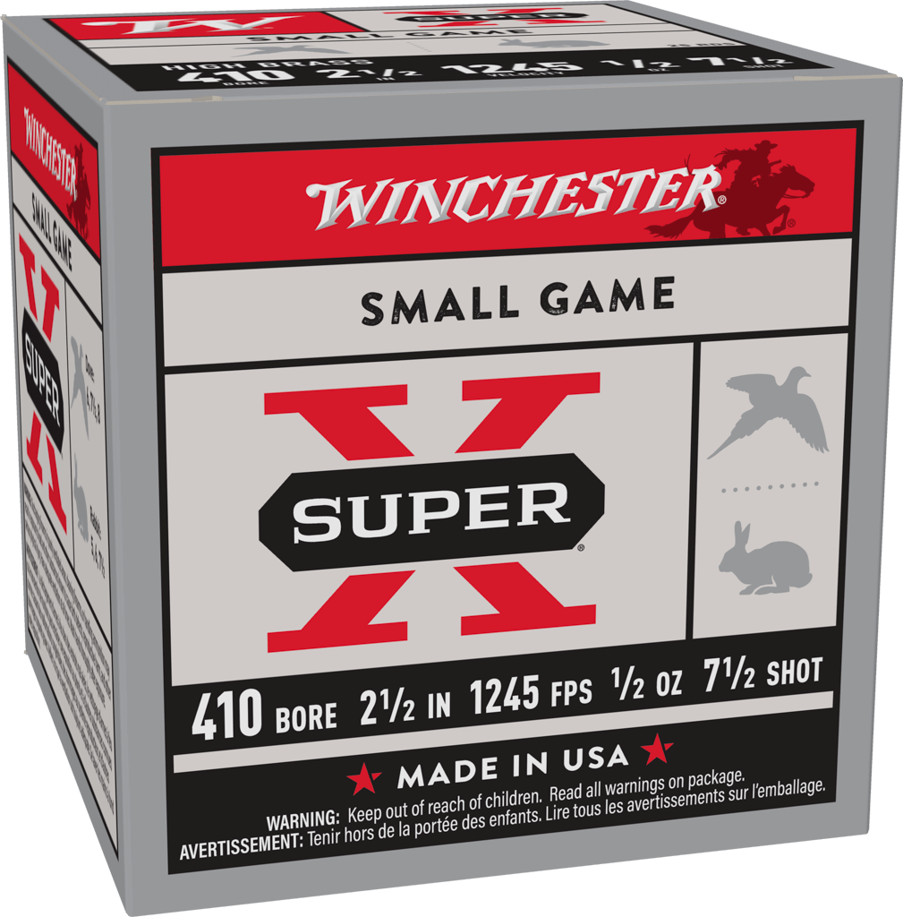 Winchester Super-X High-Brass Shotshells .410 ga 2-1/2" 1/2 oz 1245 fps #7.5 25/ct