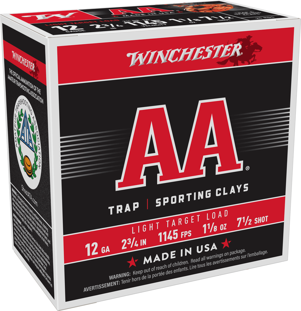 Winchester AA Target Shotshells 12ga 2-3/4" 1-1/8oz #7.5 1145 fps 25/ct