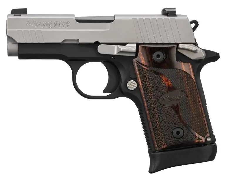 Sig Sauer P938 Handgun 9mm Luger 6rd (1) & 7rd (1) Magazines 3" Barrel Two-Tone