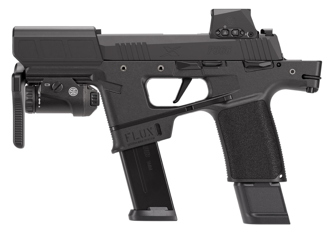 Sig Sauer P365-FLUX Handgun 9mm Luger 21(2)17(1)&25(1)rd Magazines 6" Barrel Brace w/TacKit