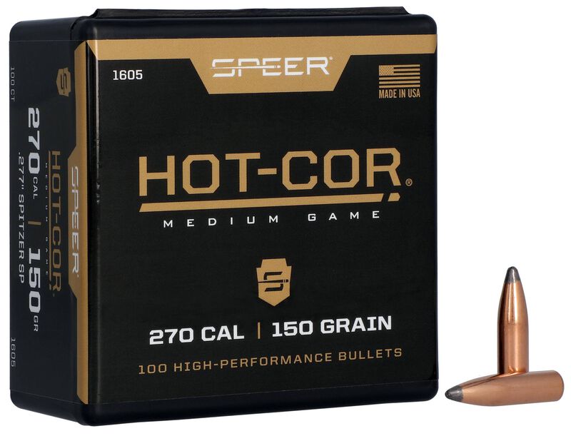 Speer Hot-Cor Rifle Bullets .277 cal SP 277-150 Spitzer