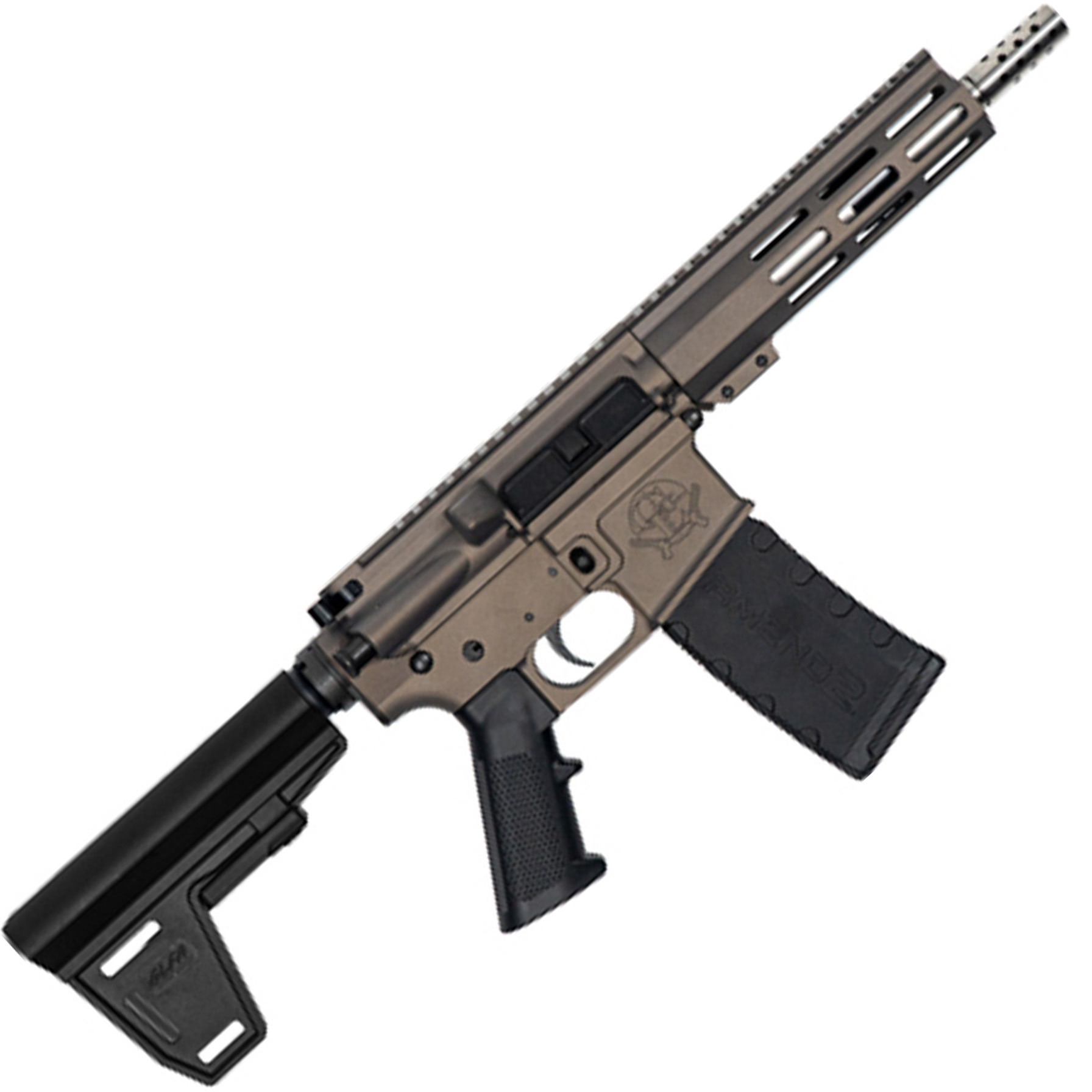 10 Ring GLFA 223 Wylde Braced Pistol .223 Wylde 30rd Magazine 7.5" Stainless Steel Barrel Tungsten Finish