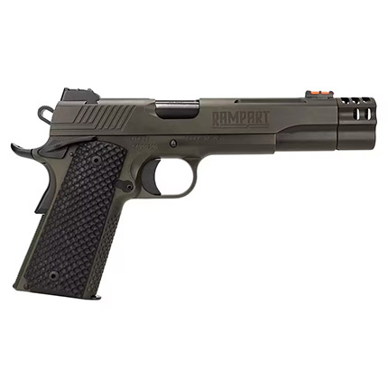 KIMBER RAMPART 1911 38SUPER 5" W/ COMP OD GREEN BLK G10 GRIPS 1-8RD MAG