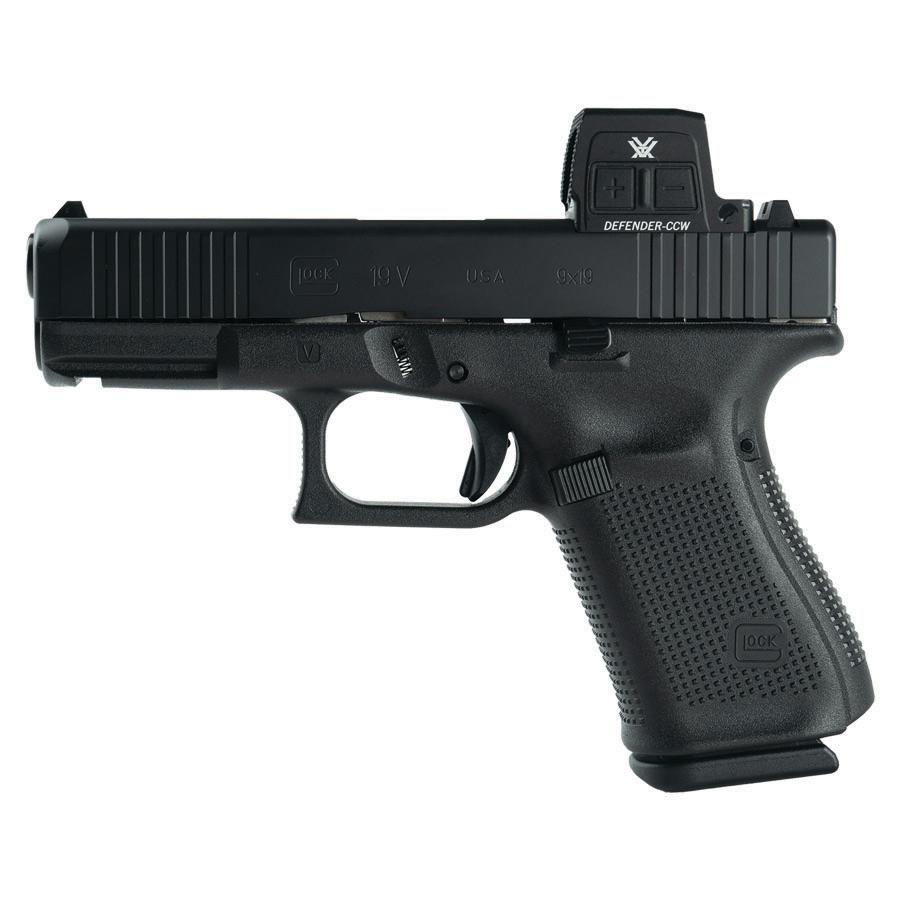 Glock V-Series Model 19 Handgun 9mm Luger 15rd Magazines (3) 4.02" Barrel Black Vortex Defender US Made