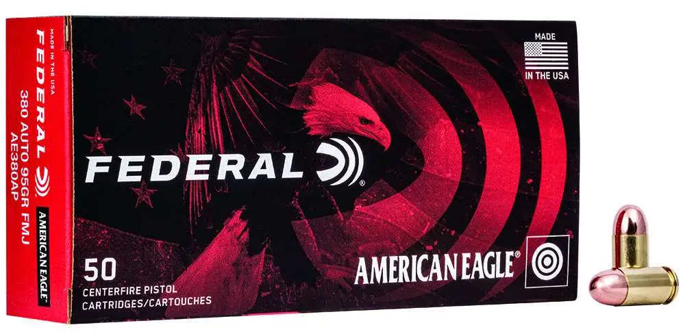 Federal Cartridge Co. American Eagle Handgun Ammunition .380 ACP 95 gr FMJ 980 fps 50/ct