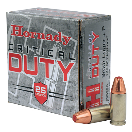 HORNADY CRITICAL DUTY 9MM 135GR+P FTX 25RD BX 250RD CASE