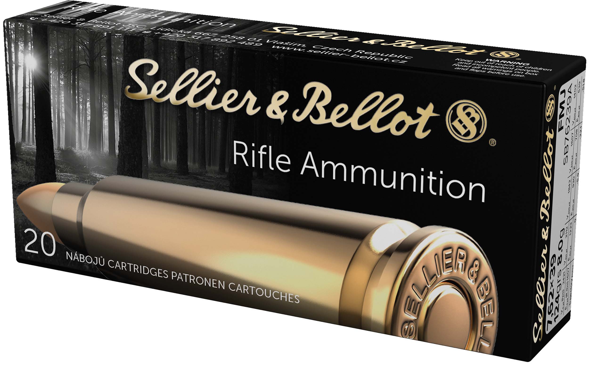S&B 762X39 124GR FMJ 20/600