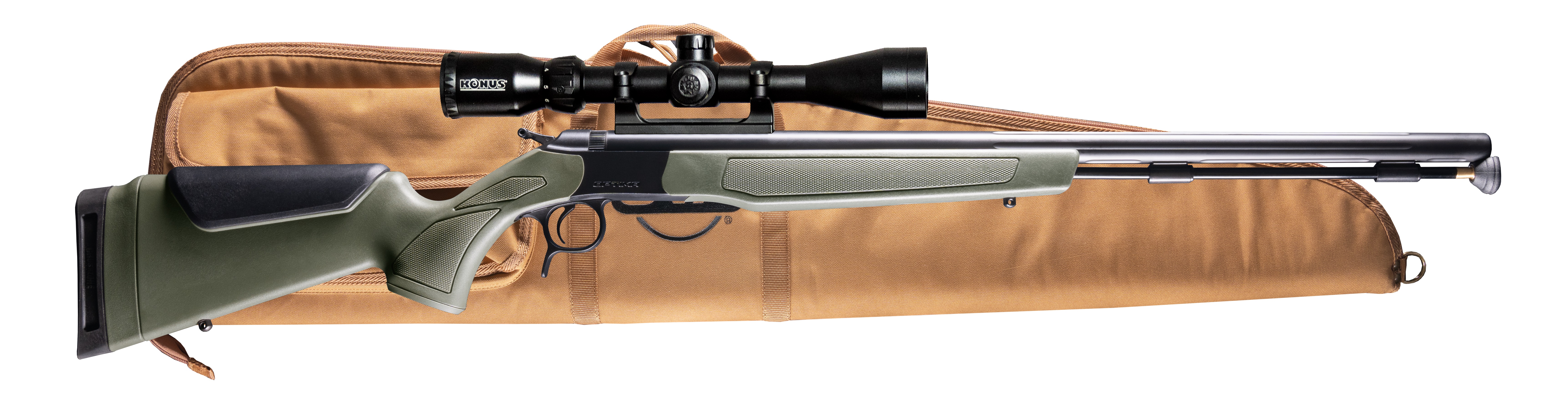CVA OPTIMA 50 cal Muzzleloader Nitride Stainless Barrel | OD Green - KonusPro 3-9x40 BDC Scope