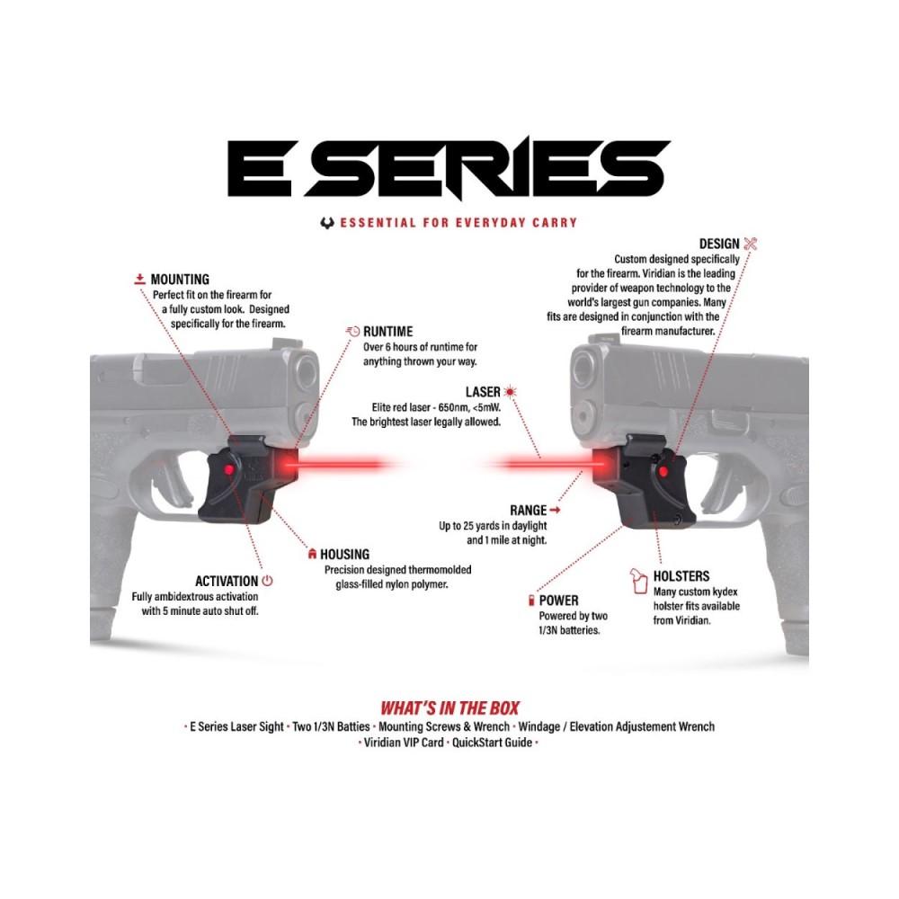 Viridian E Series Red Laser Black S&W Shield w/ Kydex Holster IWB RH