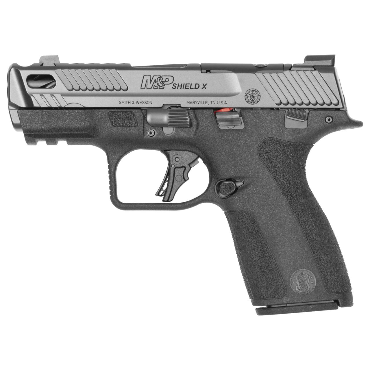 Smith & Wesson Inc. S&W PC M&P 9 Shield X Carry Comp Handgun 9mm Luger 10rd Magazines(2) 3.6" Comp Barrel Thumb Safety Black