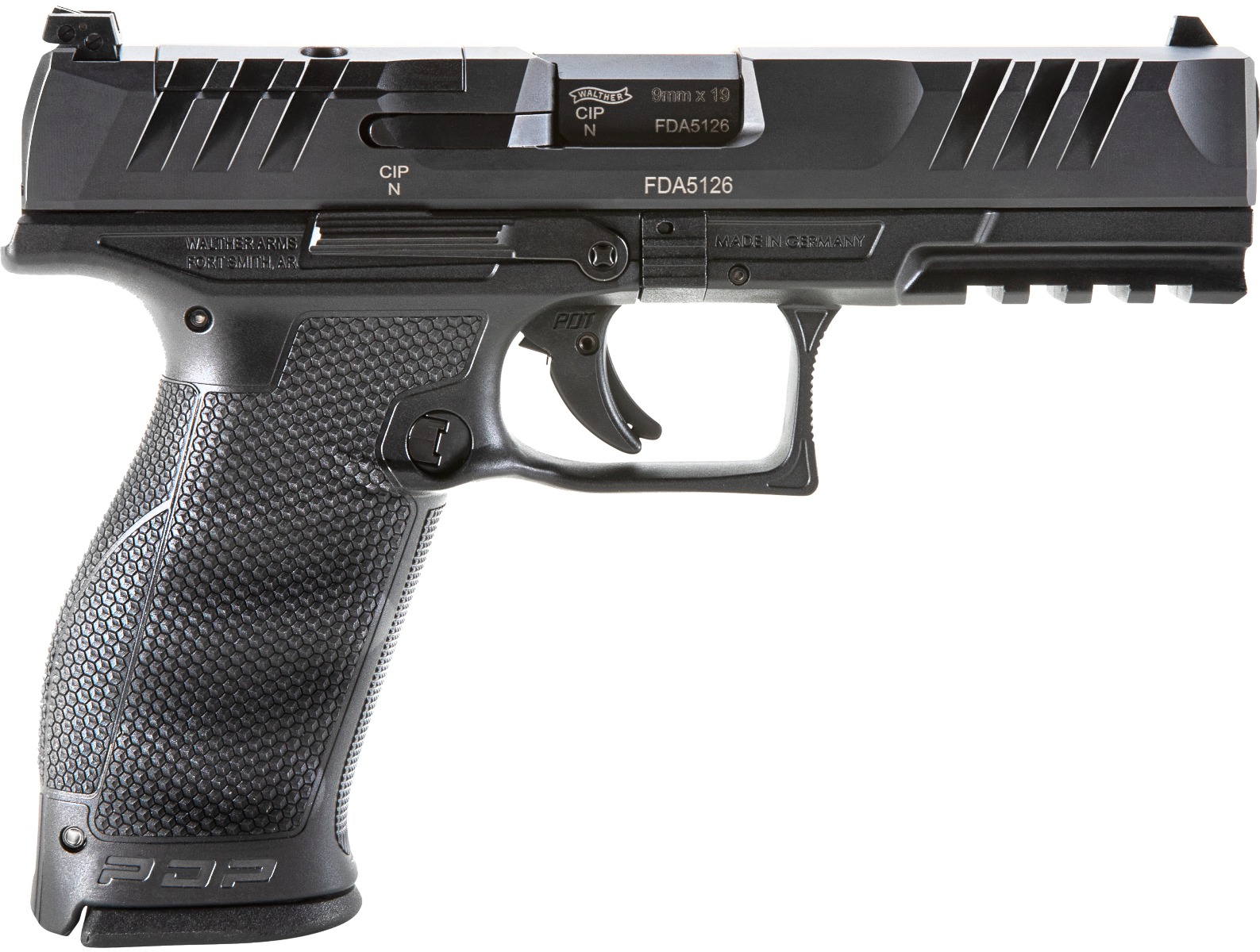 Walther PDP Full Size Optic Ready Handgun 9mm Luger 18rd Magazine(2) 4.5" Barrel Black Polymer