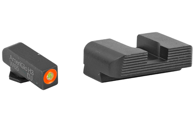 Ameriglo Hackathorn Sight Set for Glock 17-39 Front Tritium - Green / Front Outline - Orange / Rear - Black Serrated