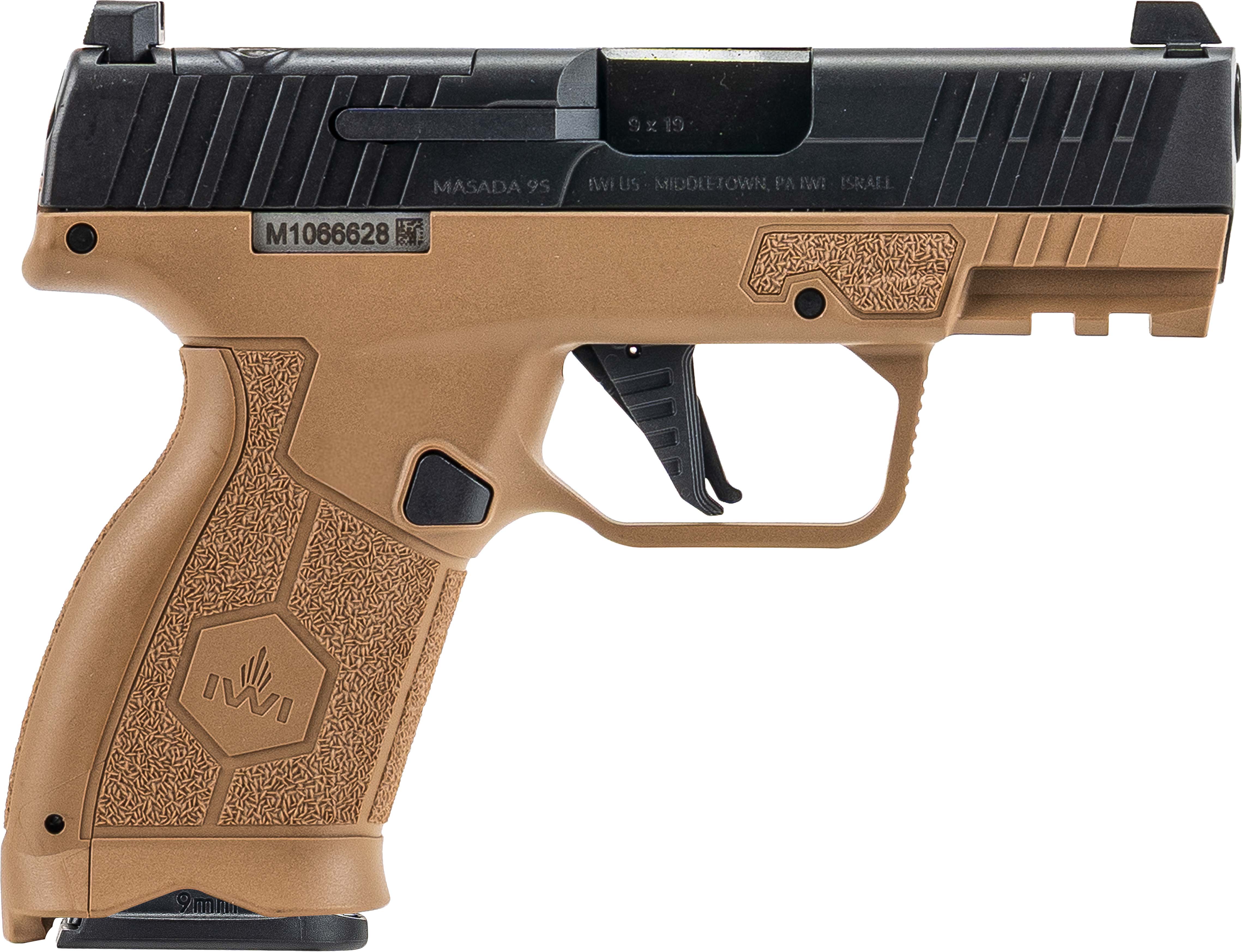 IWI Masada Slim Elite Handgun 9mm Luger 10rd Magazines(2) 3.4" Barrel Coyote Brown