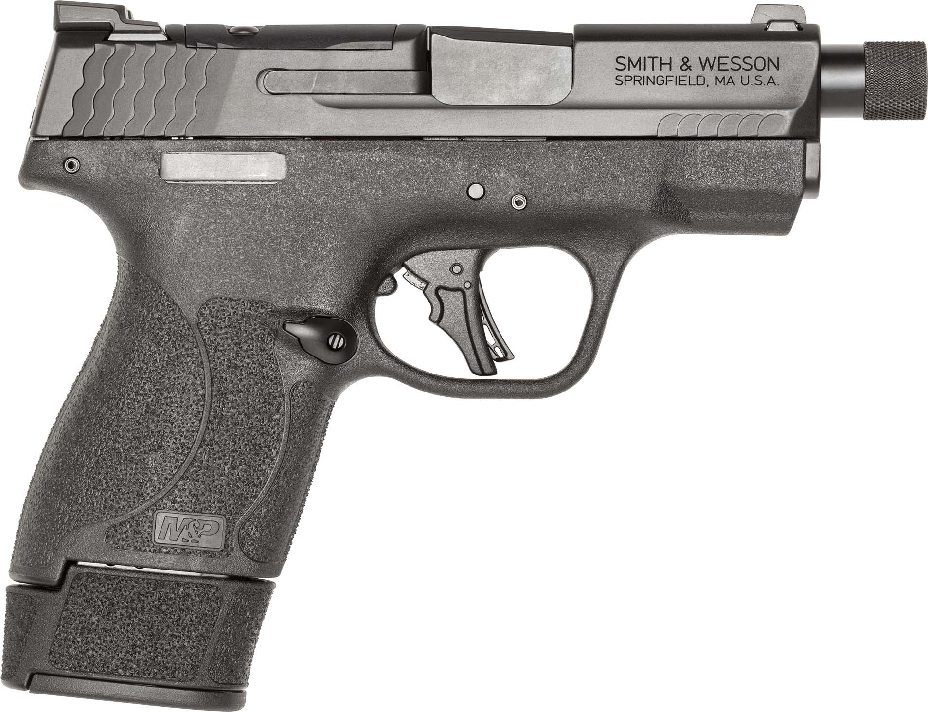Smith & Wesson Inc. S&W M&P 9 Shield Plus Handgun 9mm Luger 10/13/15rd Magazines 3.7" Threaded Barrel OR Night Sight No Thumb Safety