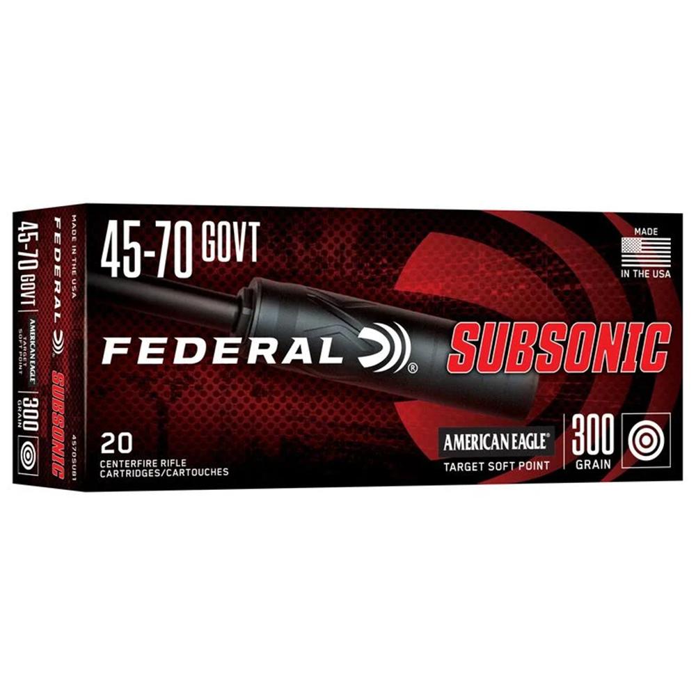 Federal Subsonic Rifle Ammunition .45-70 Govt 300gr SP 1000 fps 20/ct