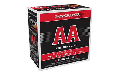 Winchester AA Sporting Clays Shotshells 12ga 2-3/4" 1oz 1350 fps #8 25/ct