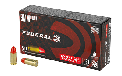 Federal Syntech Range Handgun Ammunition 9mm Luger 124gr TSJ 1110 fps 50/ct