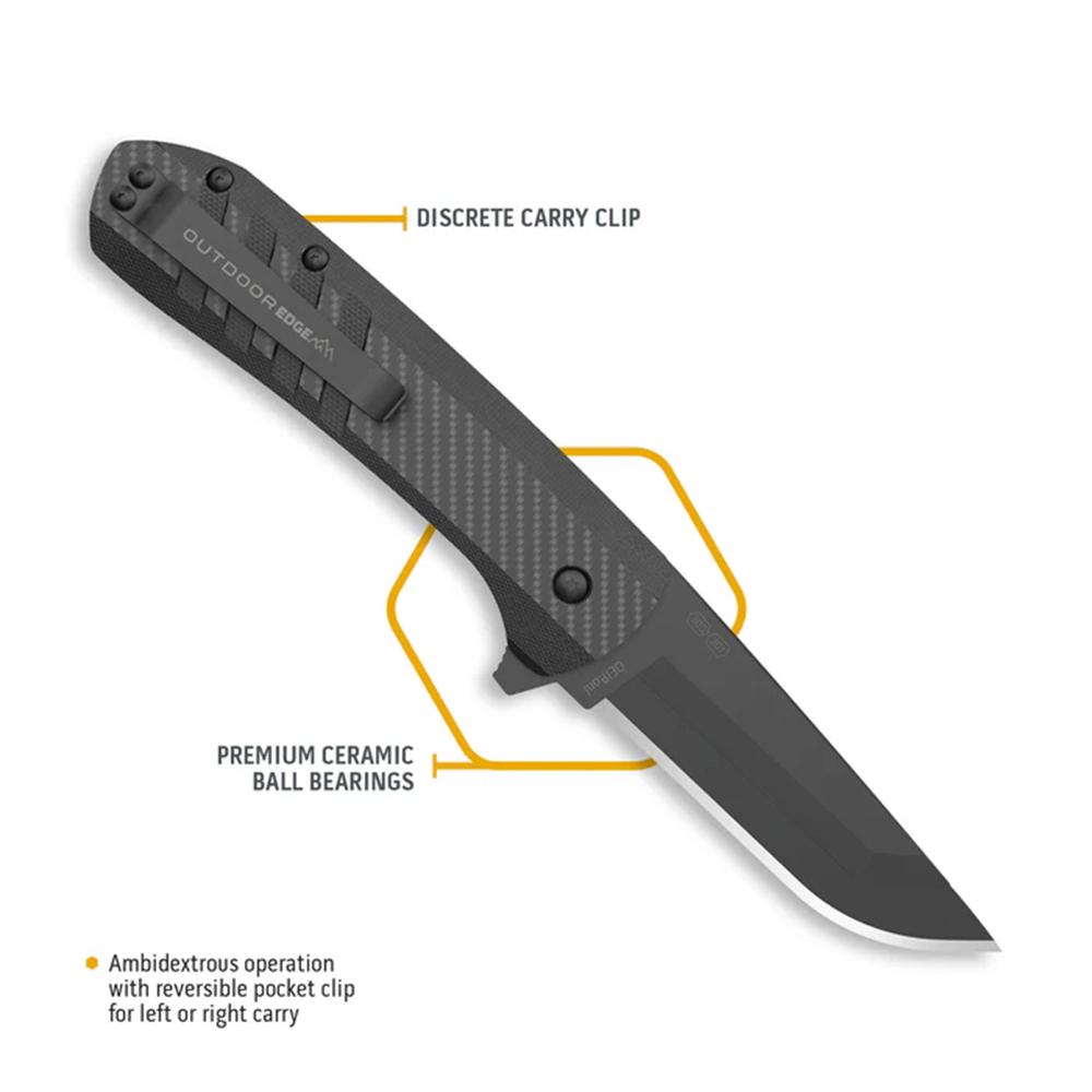 Outdoor Edge Razor VX4 Replaceable Blade Folding Knife 3" Drop Point Blade Black