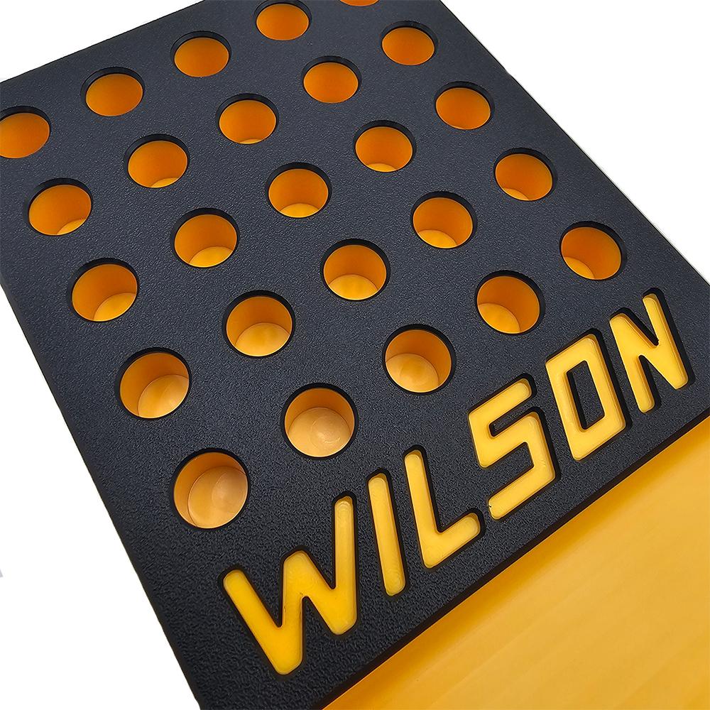 L.E. Wilson Reloading Tray with Bullet/Primer Cup .473" 25 Hole Black/Yellow