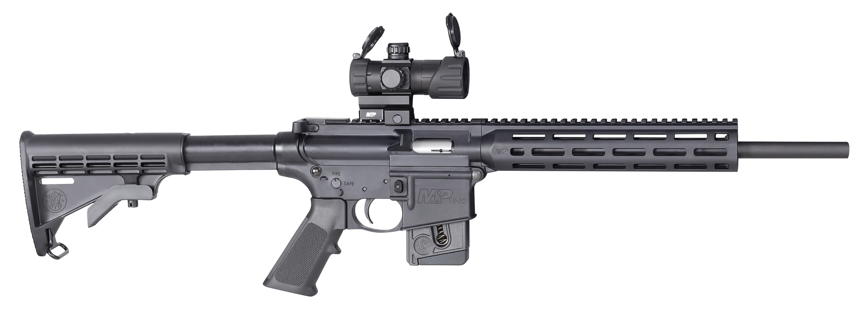 Smith & Wesson Inc. S&W M&P 15-22 Sport Rifle .22LR 10rd Magazine 16.5" Barrel with MP-100 M&P Red/Green Dot Optic Compliant Fixed Stock