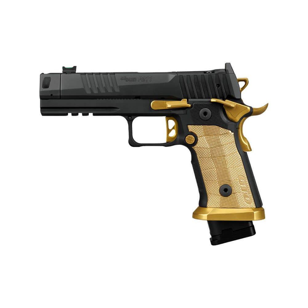 Sig Saur P211 Spectre Comp Handgun 9mm Luger 23(1) & 21(2)rd Magazines 4.4" Compensated Barrel SAO Brass Grip Optic Ready