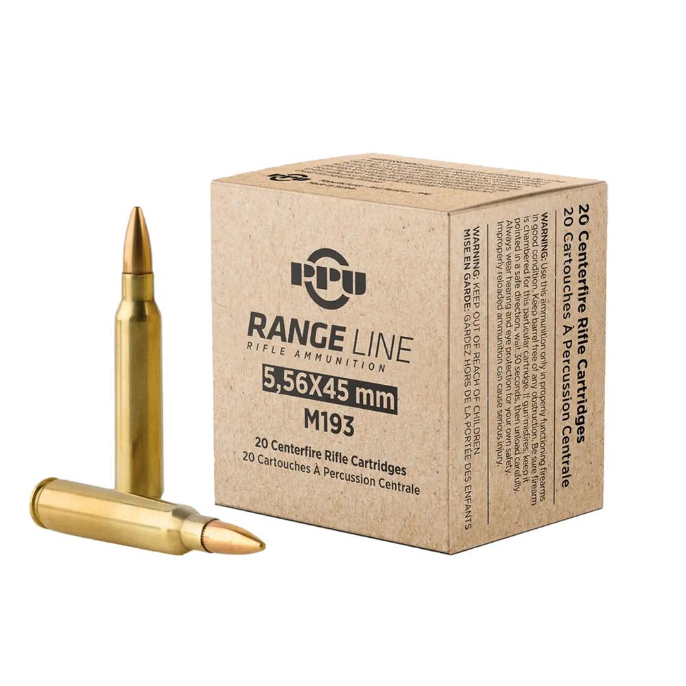 TRZ Trading Inc. PPU RangeLine Rifle Ammunition 5.56X45 NATO 55gr FMJBT 3240 fps 1000/rd (50 boxes of 20ct)
