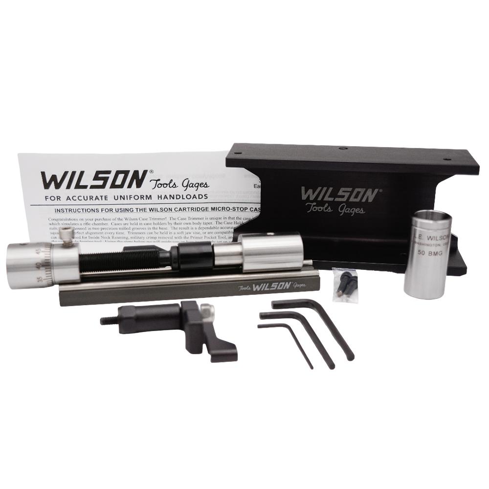 L.E. Wilson Wilson Stainless Case Trimmer Kit with Micro-Adjust Stop .50 Cal wtih 50 BMG Case Holder
