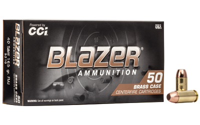 CCI Blazer Brass Handgun Ammunition .40 S&W 165 gr FMJ 1050 fps 50/ct