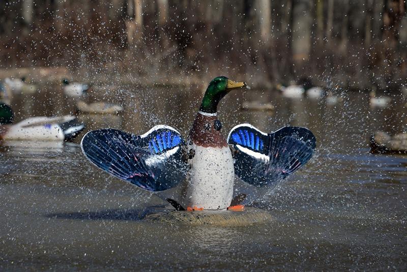 Higdon Outdoors XS Splashing Flasher Mallard Drake Moving Decoy 12V with Timer