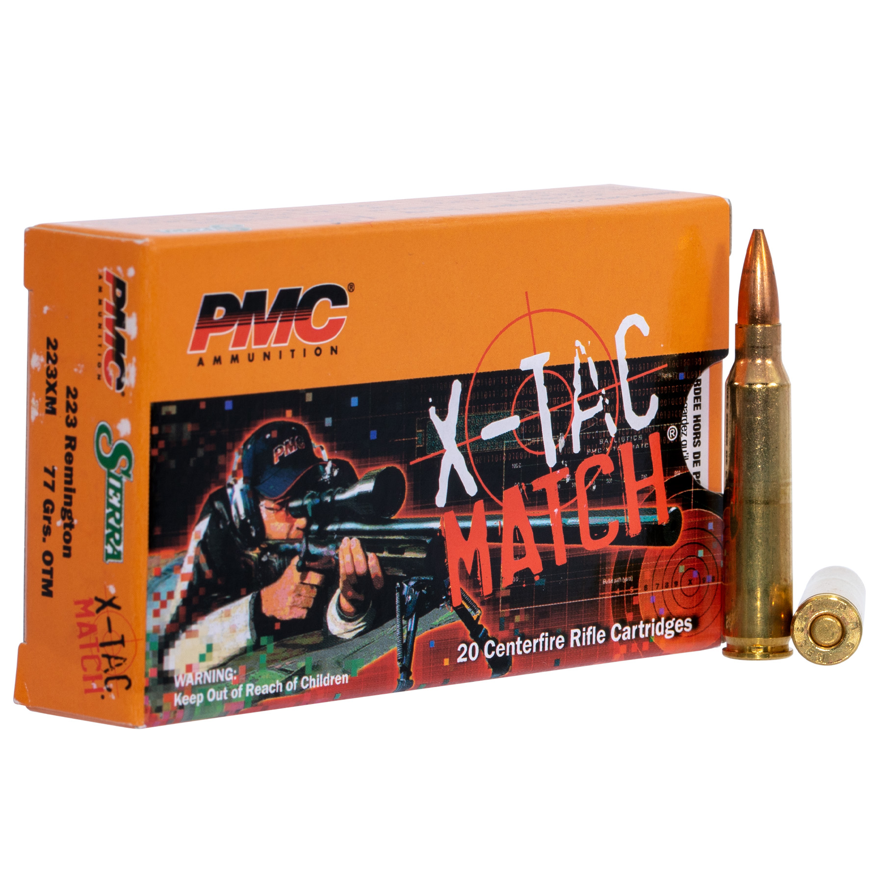 PMC X-TAC MATCH Rifle Ammunition .223 Rem 77 gr OTM 2420 fps 20/ct