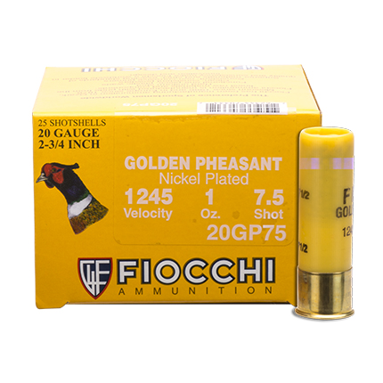 Fiocchi Ammunition GOLDEN PHEASANT NP 20ga 2 3/4" 1oz #7.5 1245fps 25RD