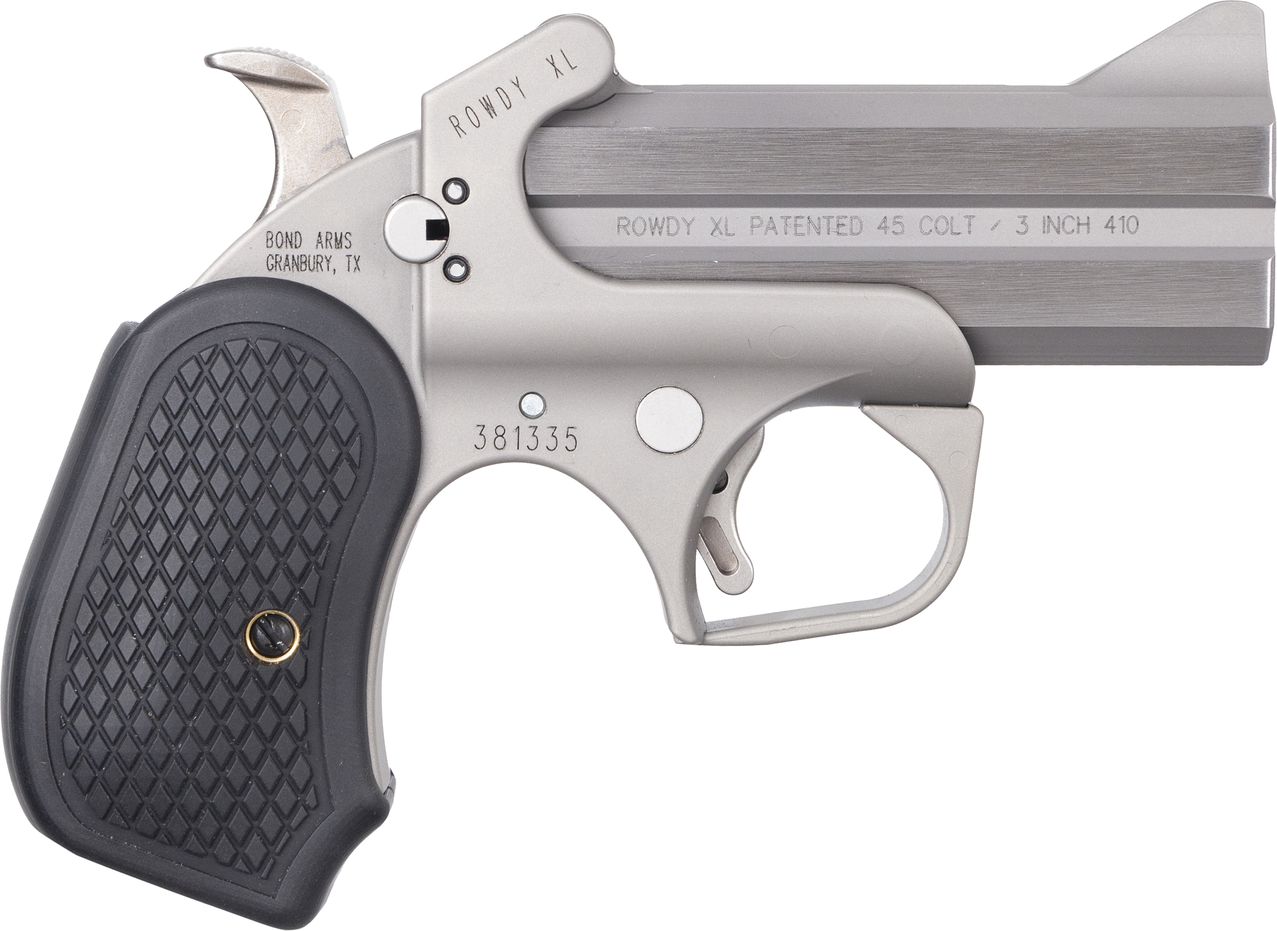 Bond Arms Rowdy XL Handgun .45 LC/.410 2rd Capacity 3.5" Barrel Stainless Steel with Black Grips