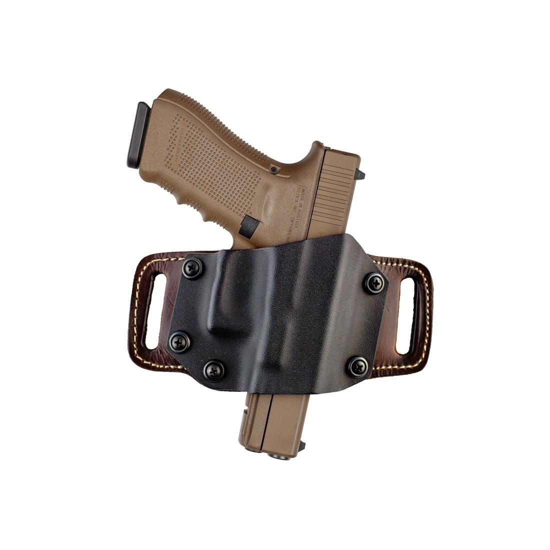 Tagua Gun Leather TX 1836 Mini Partner-Kydex/Leather for Most Glocks 9mm/40 mm Blk RH