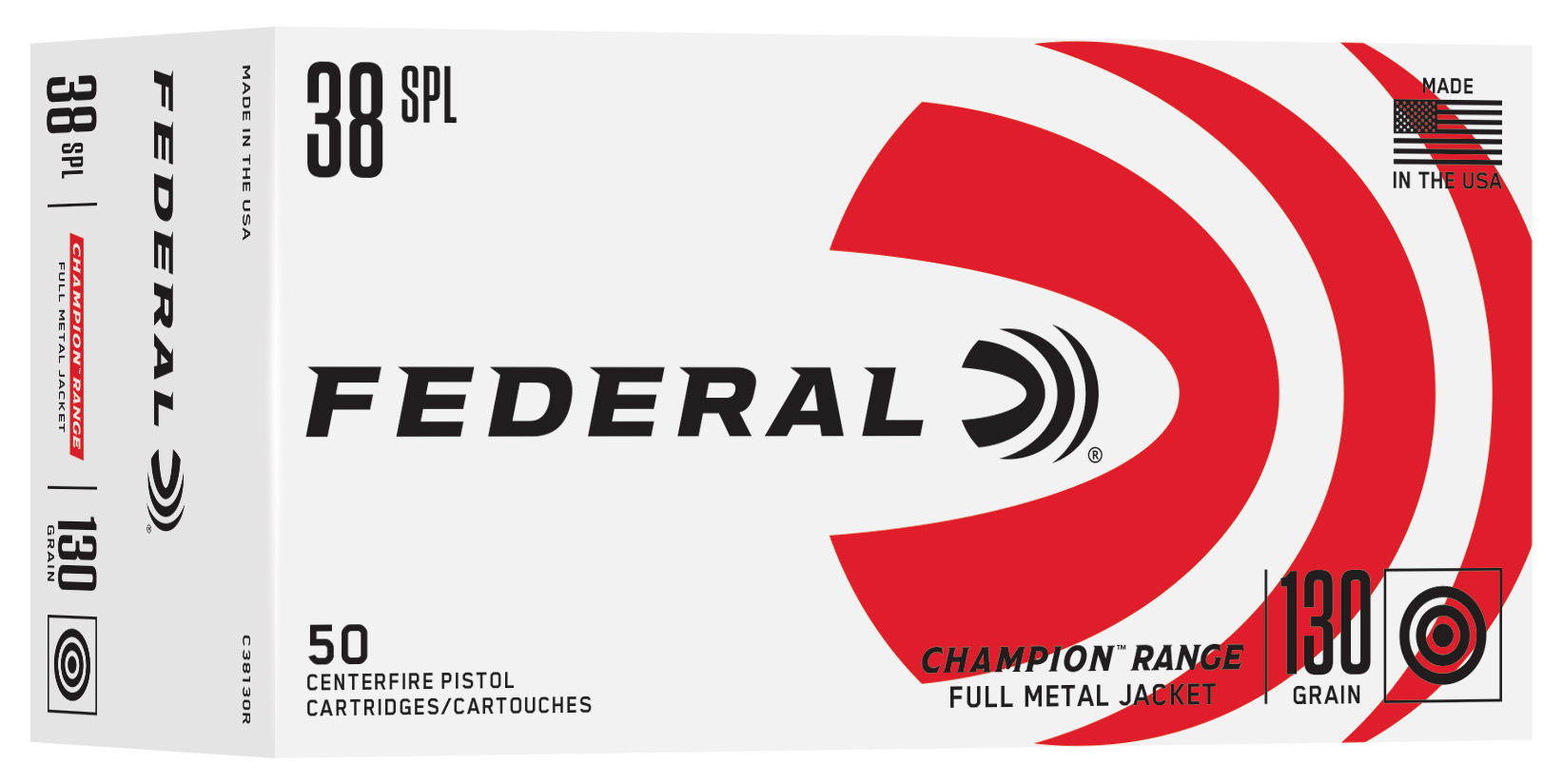 Federal Ammunition FDR 38SP 130GR RANGE FMJ 50RD 10BX/CS 200CS/PL