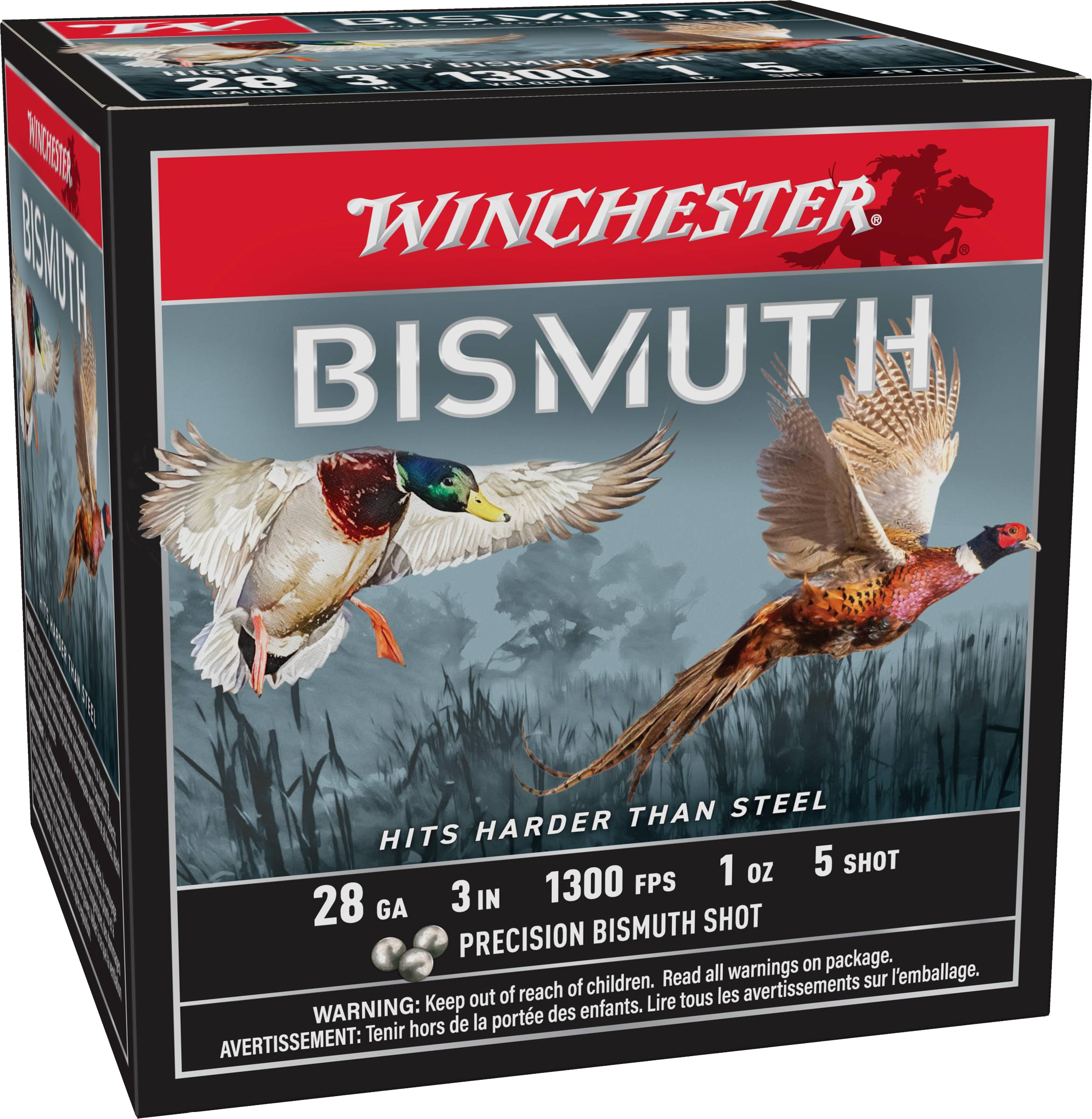 WINCHESTER 28 GA 1-1/8" #5 SUPER PHEASANT HV HB 1-1/8 OZ 25 RD/BX 10 BX/CS