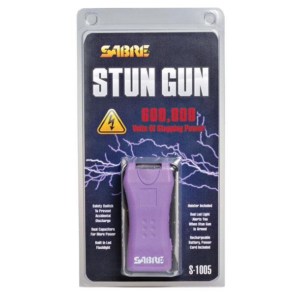 Security Equipment Corporation Sabre 600000 Volt Mini Stun Gun with LED - Light Purple