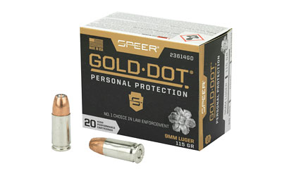 Speer Gold Dot Handgun Ammunition 9mm Luger 115 gr HP 1210 fps 20/ct
