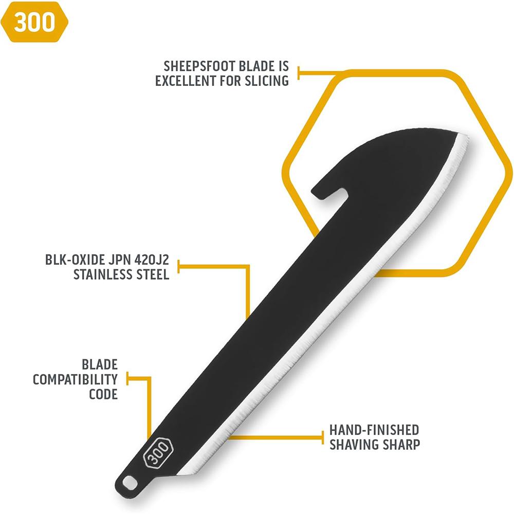 Outdoor Edge 3" Sheepsfoot Blade Pack Black 6/ct