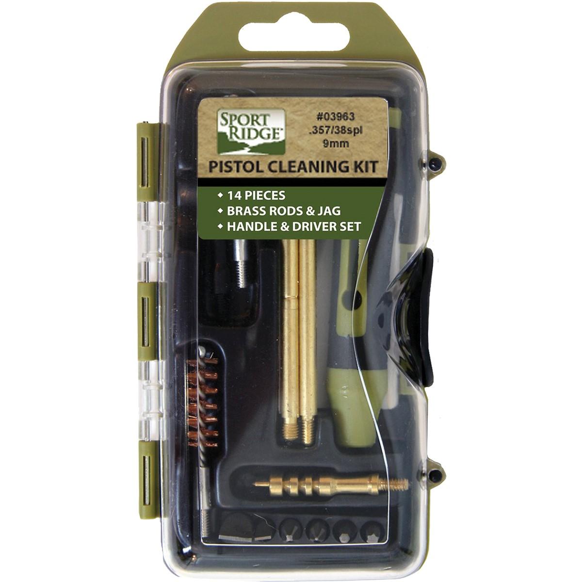Military Products TacShield Sport Ridge 14pc Pistol Cleaning Kit 38/357/9mm Luger Coyote