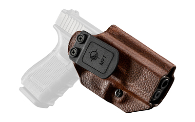 Mission First Tactical Leather Hybrid IWB/OWB Holster for Glock 19/23/44/45 Brown Ambi