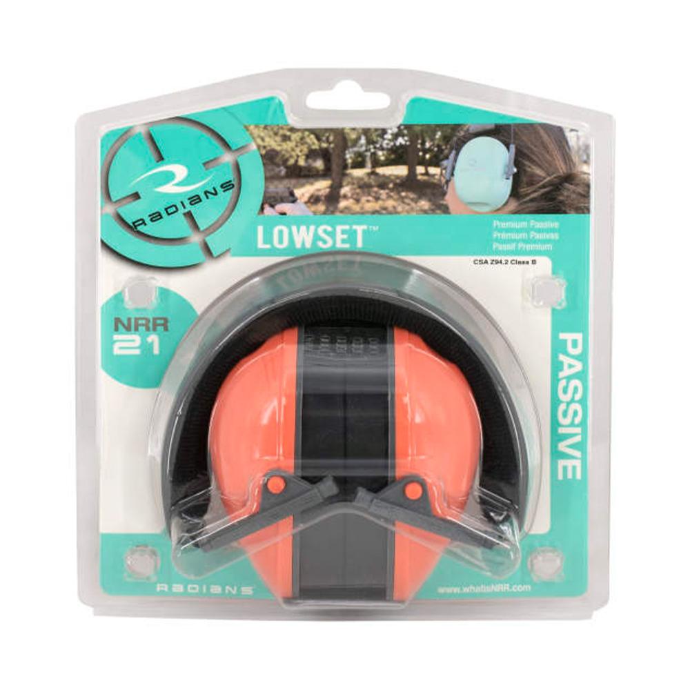 Radians Lowset Passive Ear Muff 21dB Coral/Charcoal