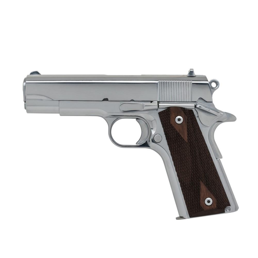 SDS Imports Tisas 1911 A1 Desperado 9/38 Handgun 9mm Luger 9rd Magazines (2) 4.25" Barrel Silver with Brown Grip