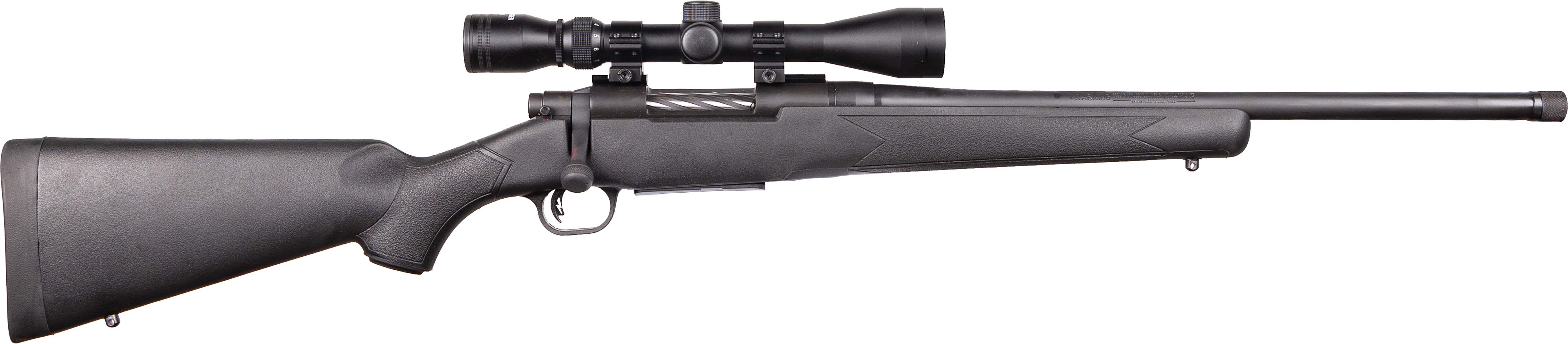 MOSSBERG PATRIOT 400 LEGEND RIFLE 20" T.B. BLACK SYNTHETIC, 3-9X40 SCOPE 4RD